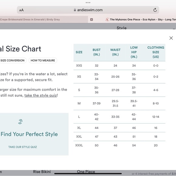 Andie Swim The Santorini One Piece Horizon Blue XL - Picture 6 of 6
